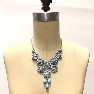 Forever 21 pale blue enamel statement necklace
